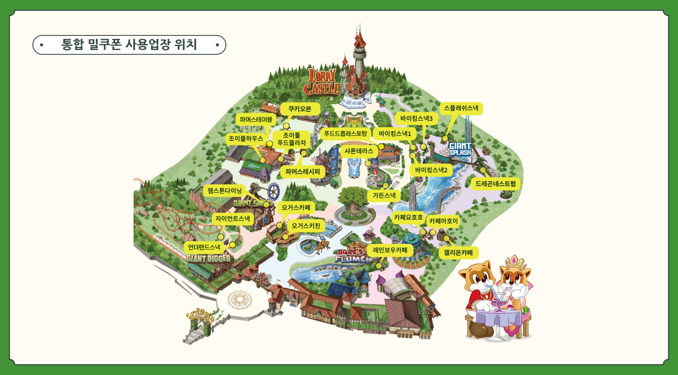 통합 밀쿠폰 사용 장소 위치