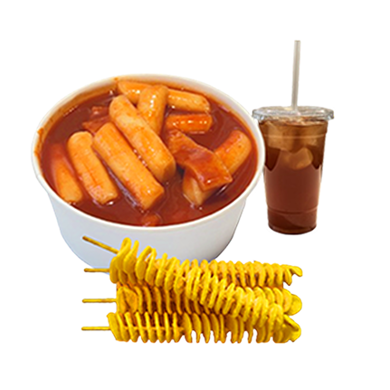 떡볶이 + 아이스티 + 회오리감자 1개