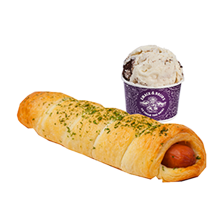 소시지패스츄리 + 아이스크림 1스쿱(컵)