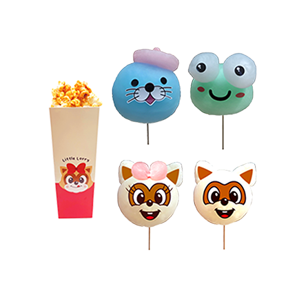카라멜팝콘 + 캐릭터솜사탕 1개